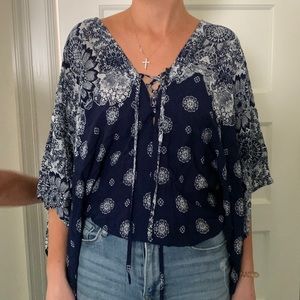 Lulus wide sleeve paisley top